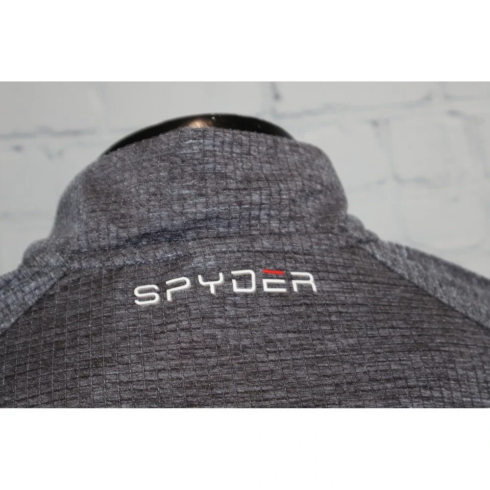 Spyder Pullover Mens Large Gray Workout 1/4 Zip Gym Golf Shirt Polyester